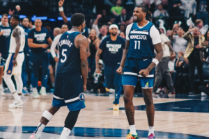 Read more about the article NBA Playoffs 2025: Timberwolves vencem Lakers e ficam a um passo da classificação — Anthony Edwards brilha!